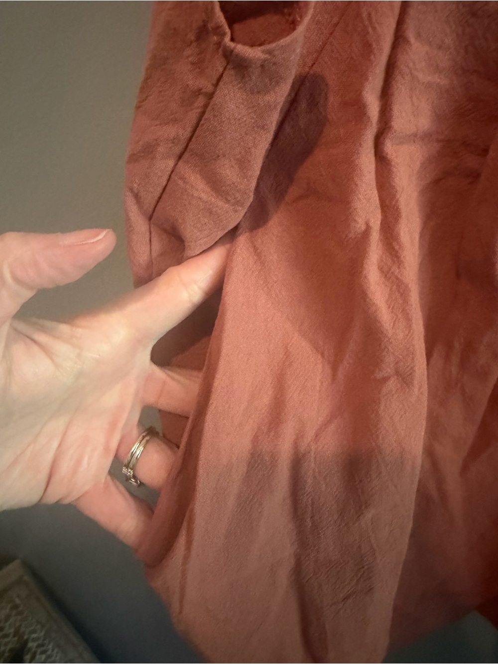 Rust Pink Cotton Utility Romper - Picture 3 of 5